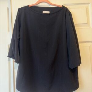 Oak + Fort long sleeve black blouse with open sleeves